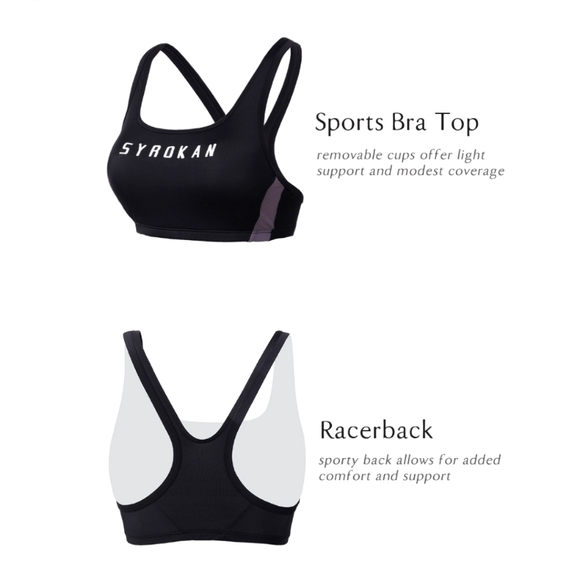 SYROKAN Sports Swimsuit Two Piece Racerback Top Workout Bikini - Navy, size XL - Picture 5 of 8